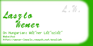 laszlo wener business card